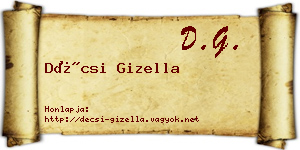 Décsi Gizella névjegykártya